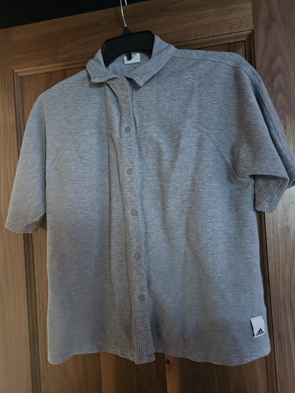 ADIDAS Womens Lounge Terry Loop Shirt Color Grey Sz
